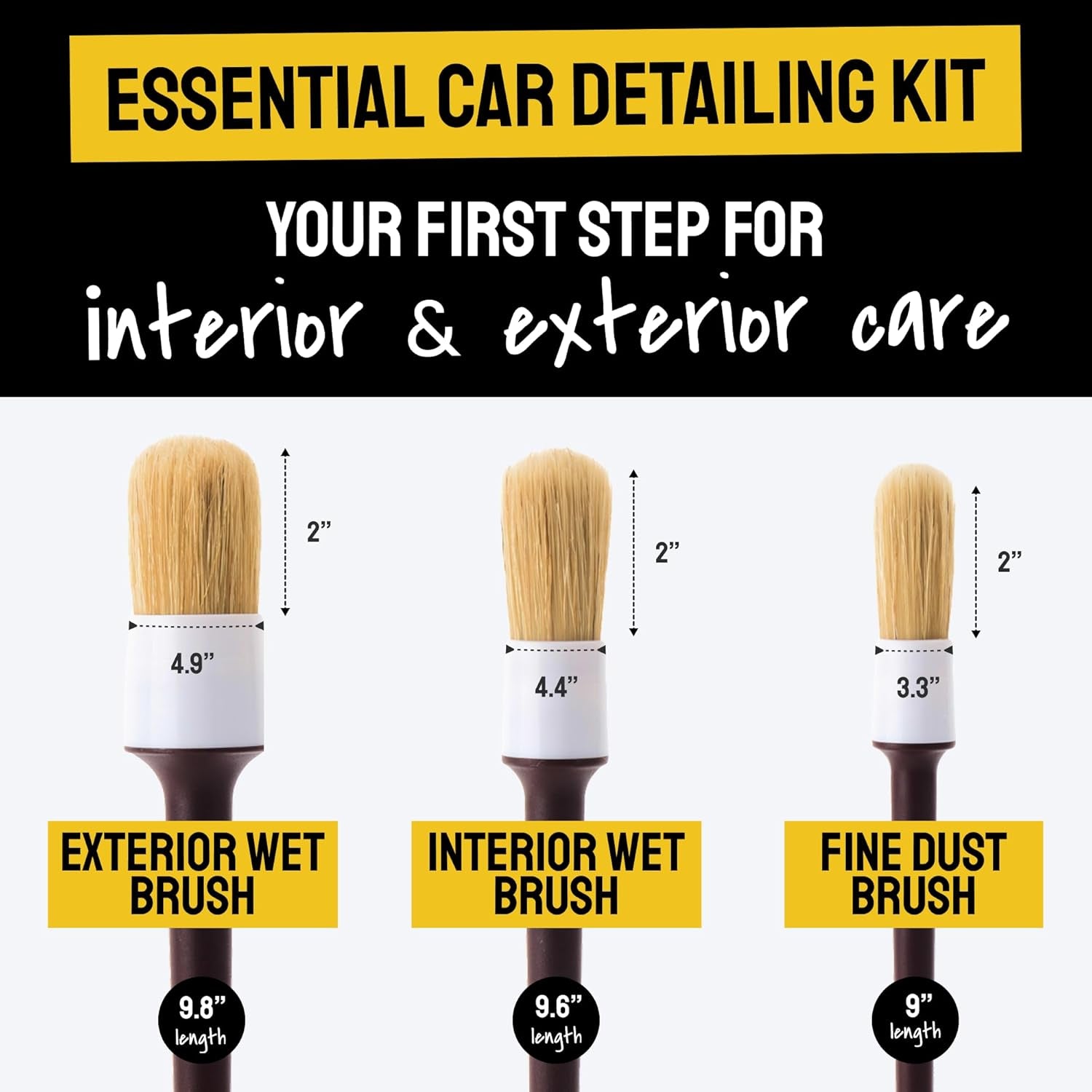 Auto Reinigungsset Von Pinsel - 3 Stück Ultrasoft Auto Innenraum Reiniger Detailpinsel - Motorrad Reiniger, Bürste Reinigung Set - Car Detailing Kit, Autopflege Reinigungspinsel Innenraum, Außenraum