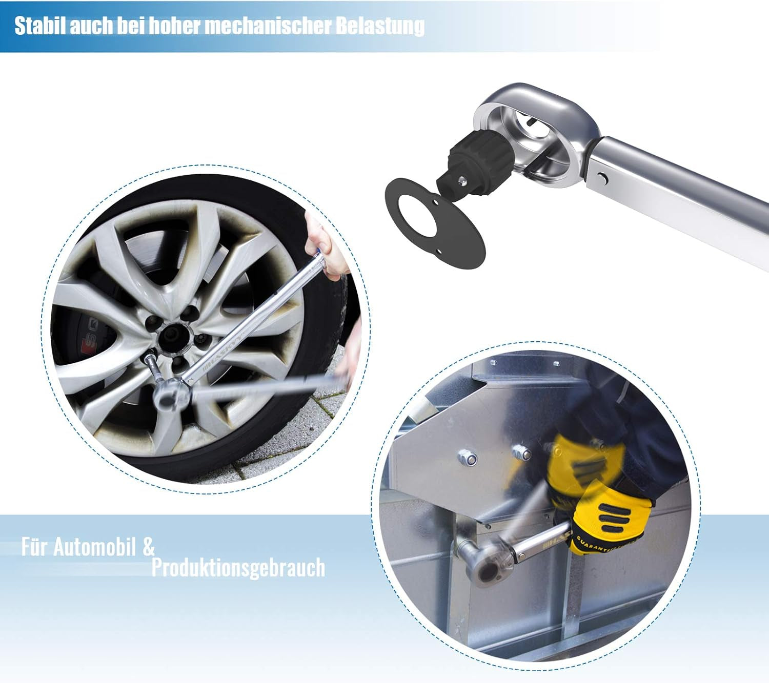 HASKYY Drehmomentschlüssel 28-210 Nm 1/2" Radschrauben-Radmuttern-Schraubenschlüssel Inkl. Verlängerung & Radschrauben-Stecknüsse 17Mm-19Mm-21Mm