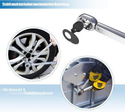 HASKYY Drehmomentschlüssel 28-210 Nm 1/2" Radschrauben-Radmuttern-Schraubenschlüssel Inkl. Verlängerung & Radschrauben-Stecknüsse 17Mm-19Mm-21Mm