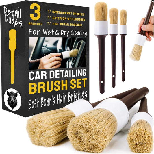 Auto Reinigungsset Von Pinsel - 3 Stück Ultrasoft Auto Innenraum Reiniger Detailpinsel - Motorrad Reiniger, Bürste Reinigung Set - Car Detailing Kit, Autopflege Reinigungspinsel Innenraum, Außenraum